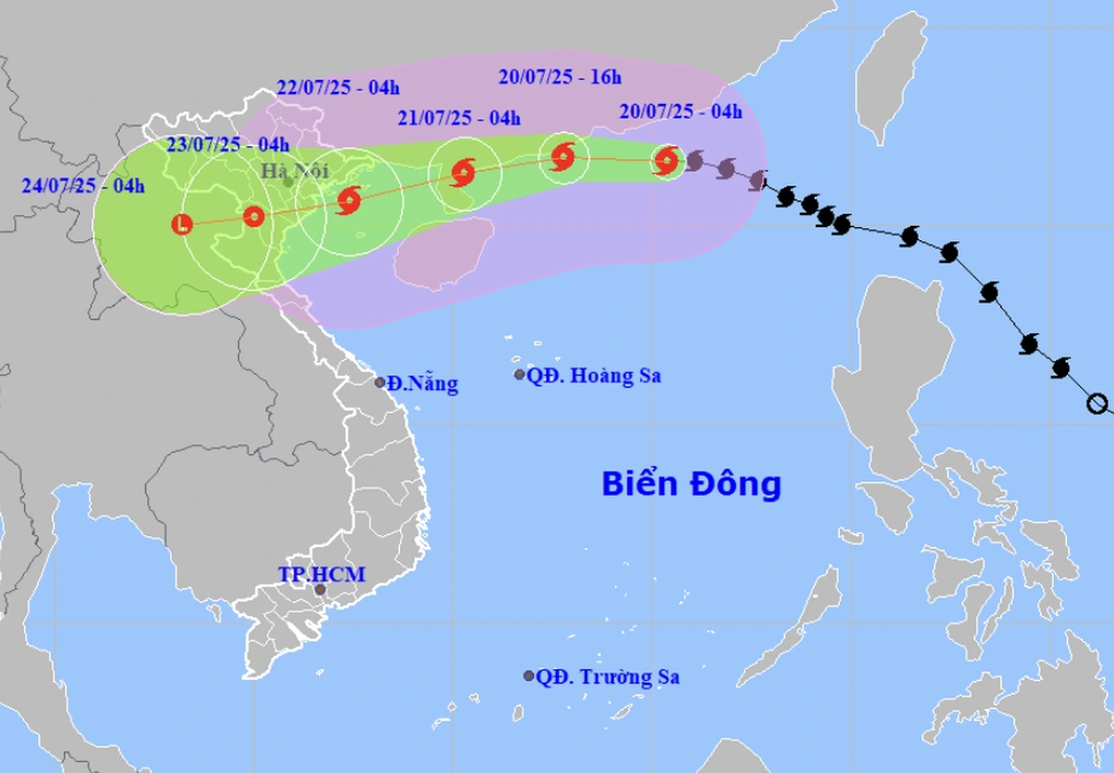 Bão Wipha đã mạnh lên cấp 11 giật cấp 14 và đang tiếp tục tăng cấp. Dự báo đến ngày 22/7, bão sẽ đổ bộ vùng biển Quảng Ninh - Ninh Bình với cường độ cấp 10-11, giật cấp 14.